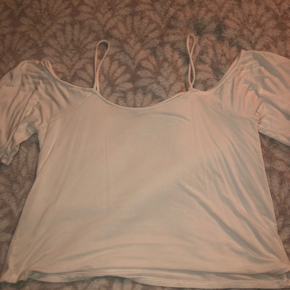 White off the shoulder top with straps